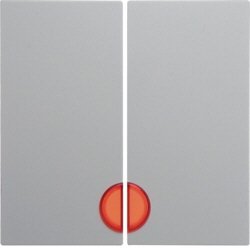 Berker S.1/B.3/B.7 S.1 Bascule 2 plis avec lentille rouge, blanc polaire brillant (16278989)