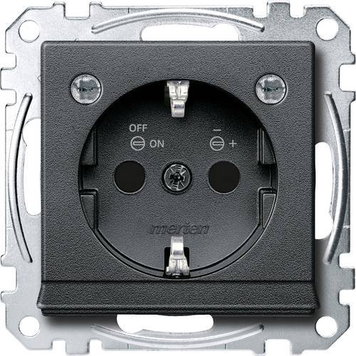 Merten System M Prise SCHUKO Thermoplastique mat noble, anthracite (MEG2304-0414)