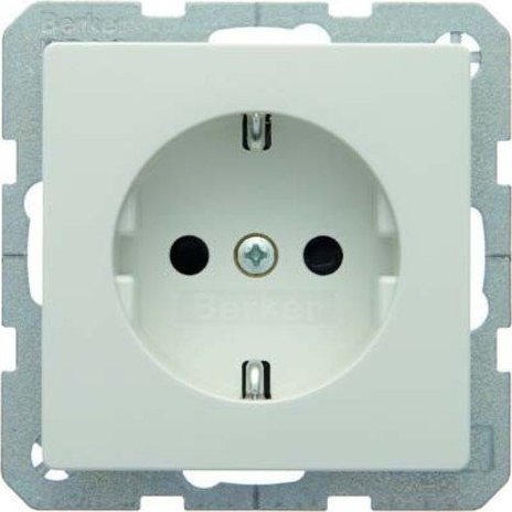 Prise Berker Q.1/Q.3 SCHUKO avec protection tactile accrue Q.1/Q.3, blanc polaire velours (47236089)