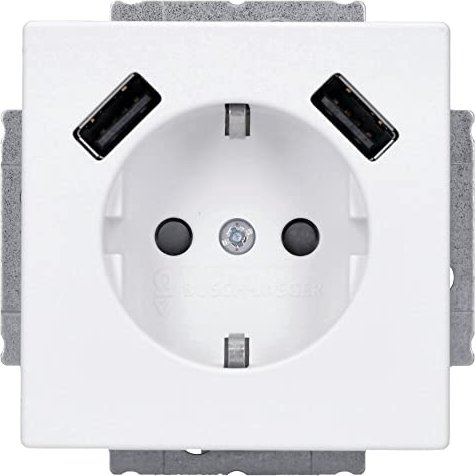 Busch-Jaeger Future Linear Prise USB 2 positions, blanc studio mat (20 EUCB2USB-884)