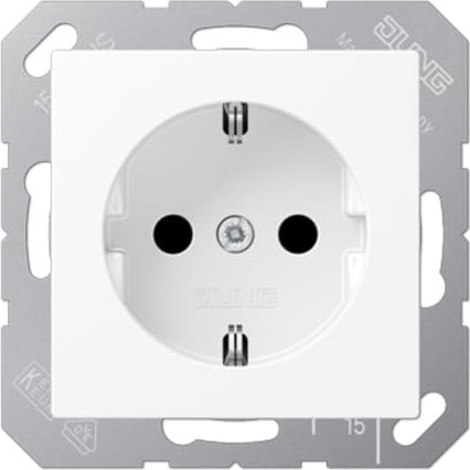 Prise Jung SCHUKO Safety+, blanc neige mat (A 1520 BFKI WWM)