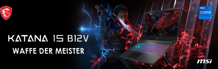 MSI Katana 15 B12VGK-091, Core Noir, Core i7-12650H, 16 Go RAM, SSD 512 Go, GeForce RTX 4070, DE (001585-091)