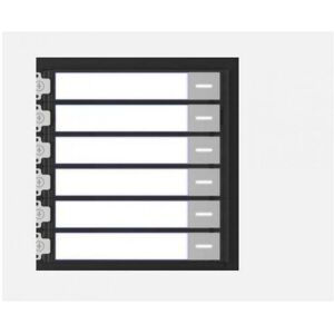 Plaque signalétique/module de touches Hikvision KD8 Series Pro, 6 boutons d'appel, module de station de porte (DS-KD-KK)