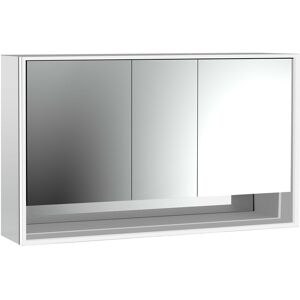 Emco Loft Armoire Miroir Lumineux LED 160cm, 3 Portes avec Compartiment Inférieur, Modèle à poser (979805222)