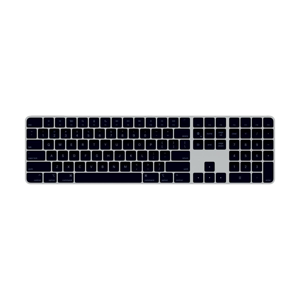 Apple Magic Keyboard avec Touch ID et pavé numérique pour Mac avec puce Apple (USB-C), noir/argent, USB/Bluetooth, FR (MXK83F/A)