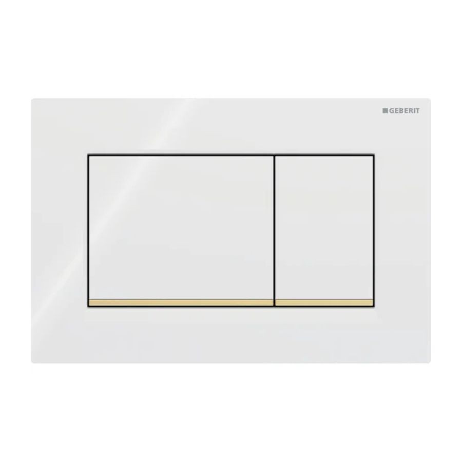 Geberit Sigma30 Plaque de commande pour rinçage 2 quantités blanc/doré/blanc (115.883.KK.1)
