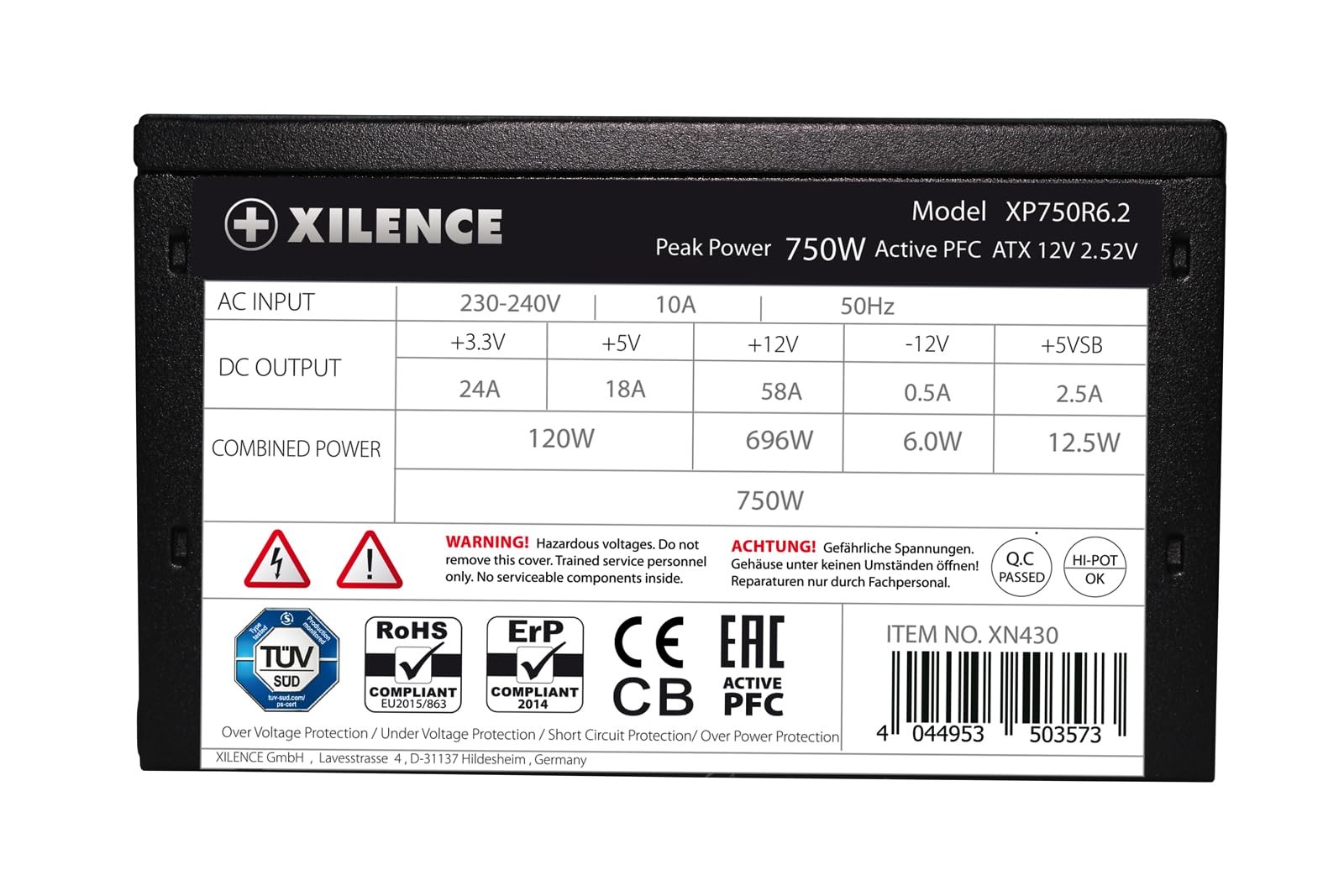 Xilence Performance Série C+ XP750R6.2 750W ATX 2.52 (XN430)