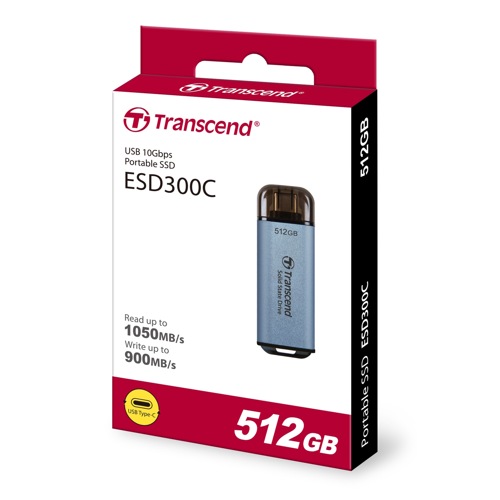 Transcend ESD300 bleu ciel 512 Go, USB-C 3.1 (TS512GESD300C)