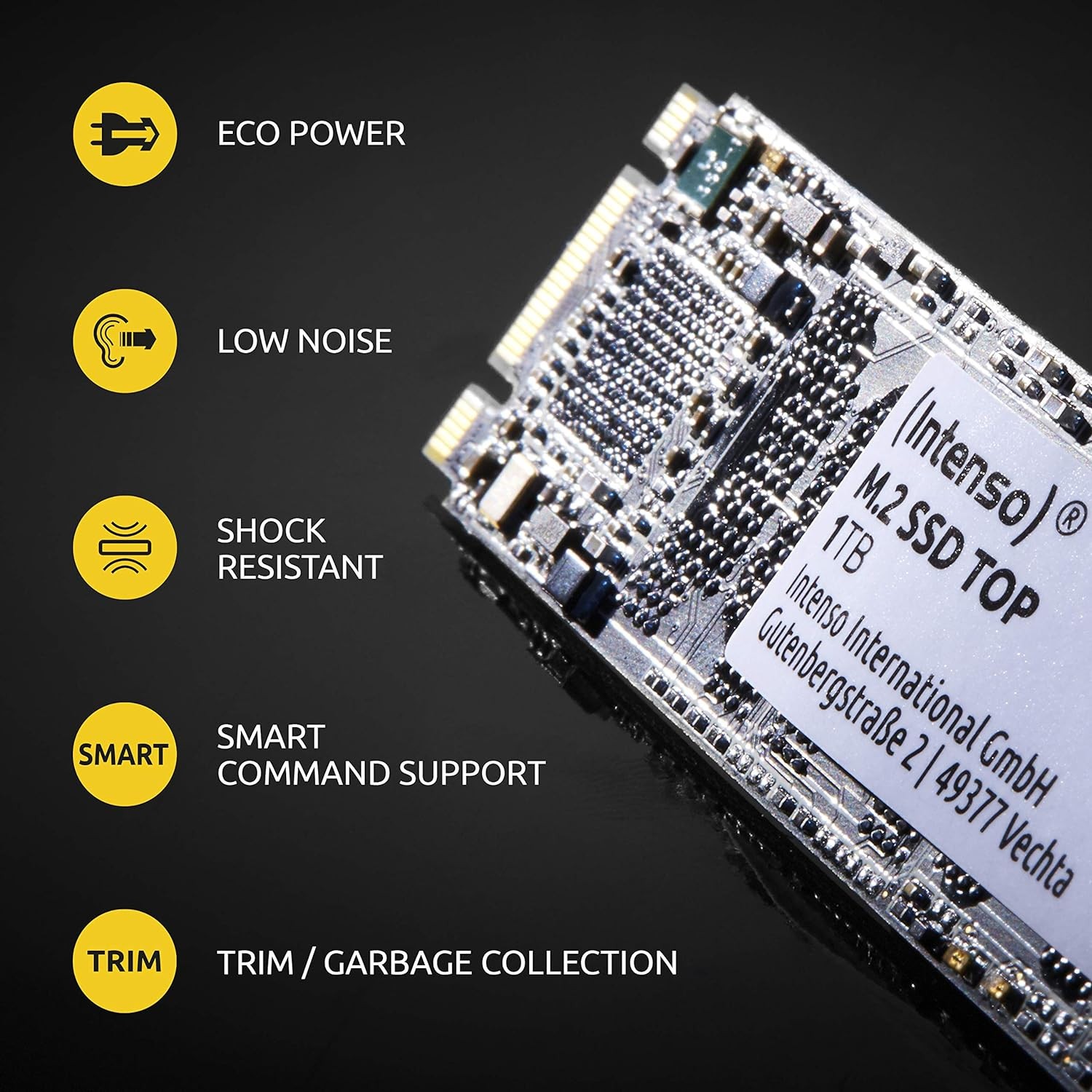 Intenso Top Performance SSD 128 Go, M.2 2280 / Clé B-M / SATA 6 Go/s (3832430)