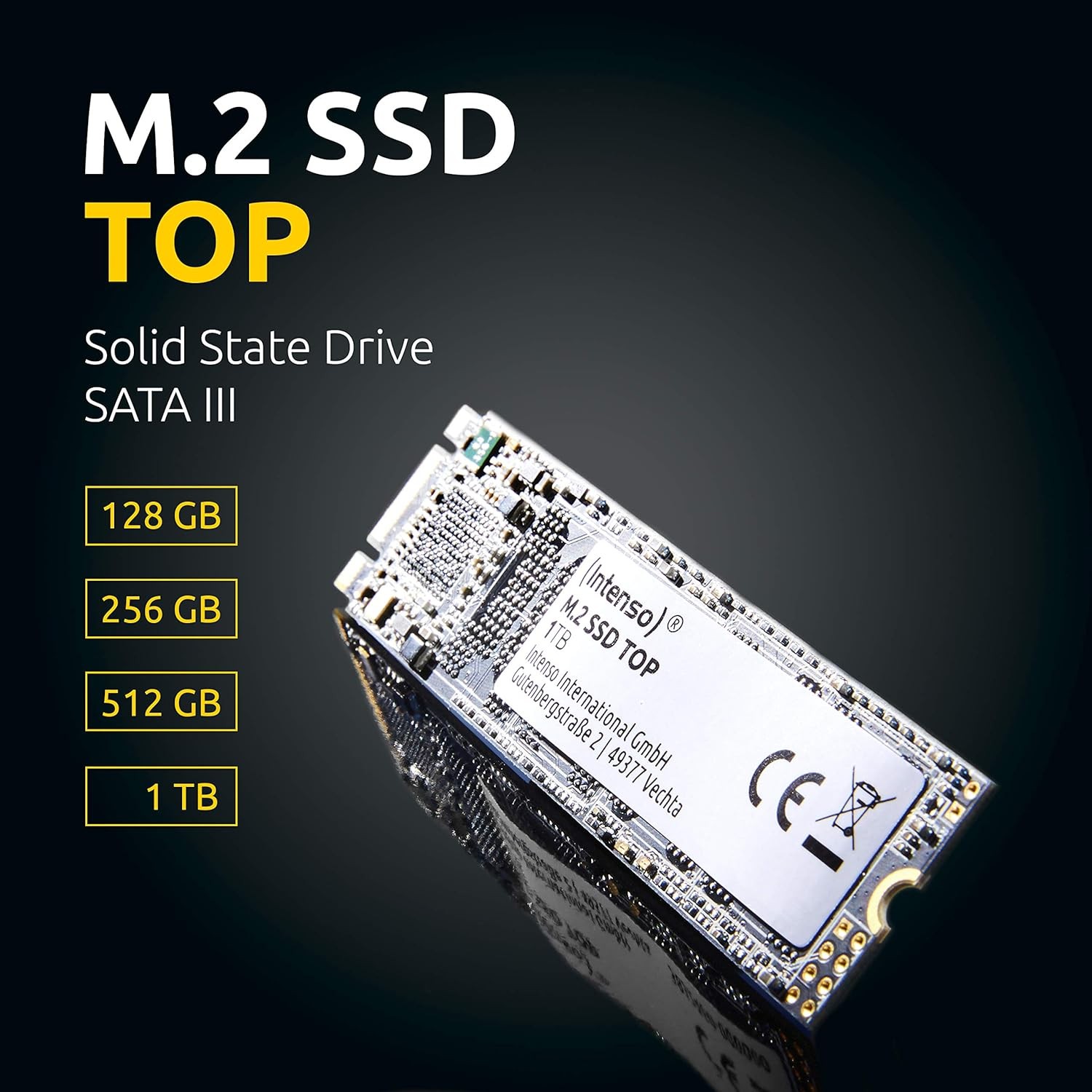 Intenso Top Performance SSD 128 Go, M.2 2280 / Clé B-M / SATA 6 Go/s (3832430)