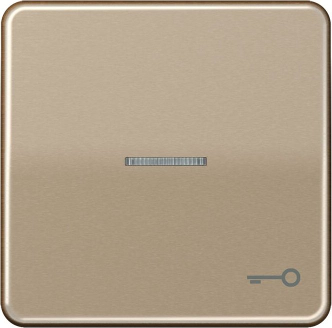 Série Jung CD bascule métal avec symbole "porte" et conducteur de lumière, bronze doré (CD 590 KO5T GB)