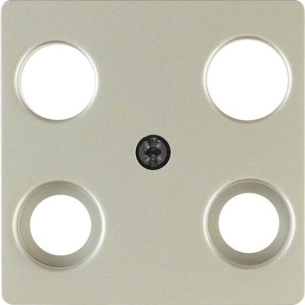Berker Plaque centrale pour prise d'antenne 4 trous, acier inoxydable (148304)