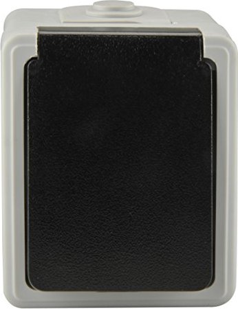 uniTEC Prise de contact de protection AP pour chambre humide 1 prise, gris/gris foncé (46244L)
