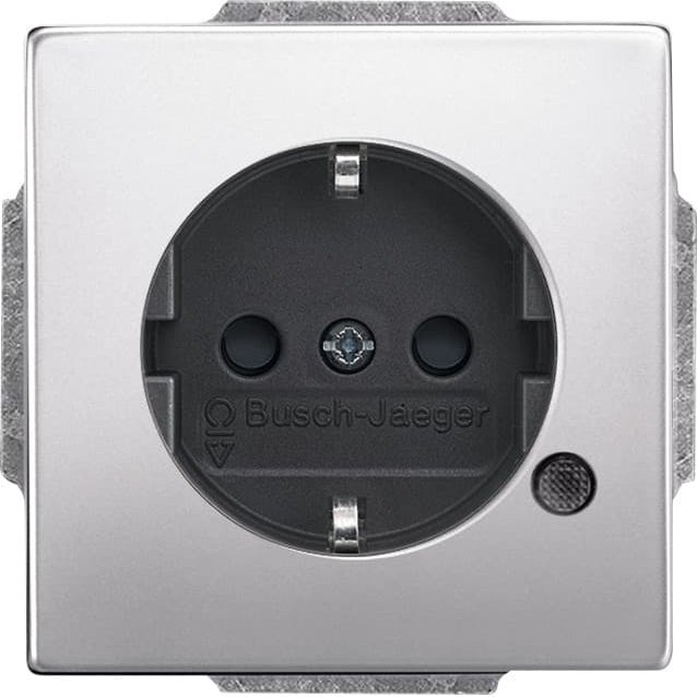 Busch-Jaeger Pur Insert de prise en acier inoxydable avec voyant de contrôle LED, acier inoxydable (20 EUCBL-866)