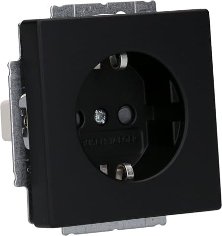Busch-Jaeger Future Linear Insert de prise sans écartement avec protection tactile accrue, noir mat (20 EUCRB-885)