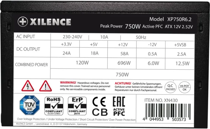 Xilence Performance Série C+ XP750R6.2 750W ATX 2.52 (XN430)
