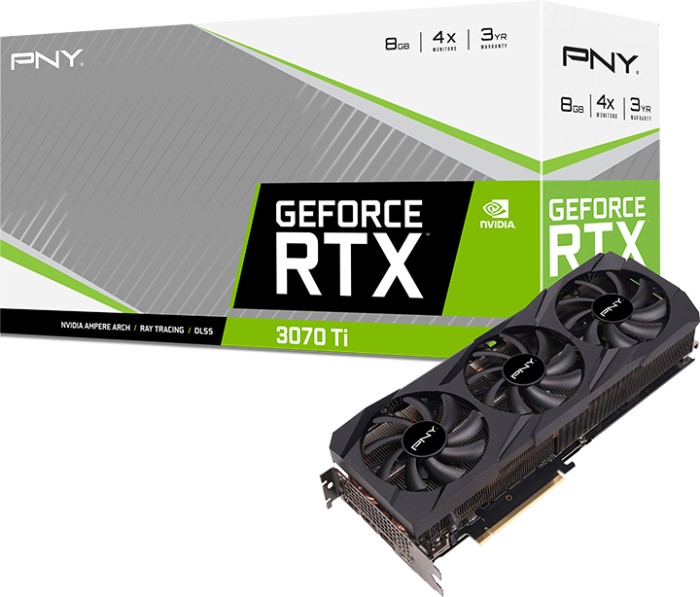 PNY GeForce RTX 3070 Ti Verto triple ventilateur, 8 Go GDDR6X, HDMI, 3x DP (VCG3070T8TFBPB1)