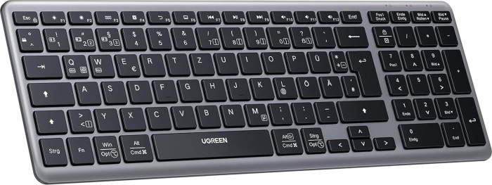 Clavier ultra-mince rechargeable sans fil Ugreen, argent, USB/Bluetooth, DE (35075)