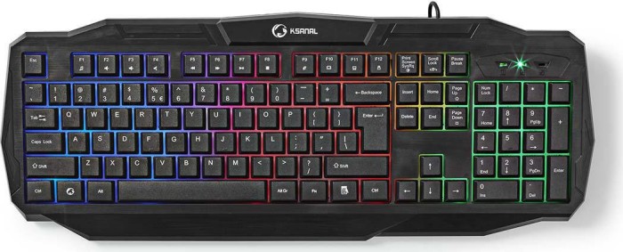 Clavier gaming Nedis noir, LED RGB, USB, US (GKBD100BKUS)