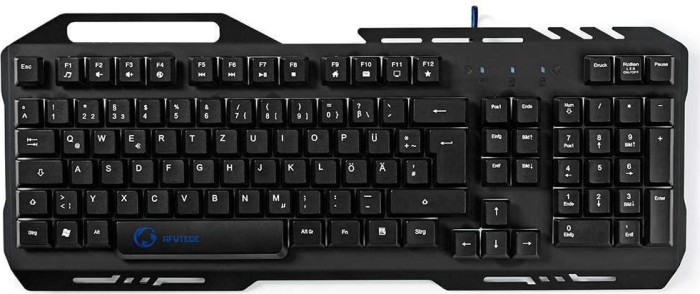 Clavier gaming Nedis noir, LED RGB, USB, FR (GKBD200BKDE)