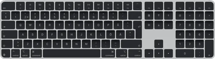 Apple Magic Keyboard avec Touch ID et pavé numérique pour Mac avec puce Apple (USB-C), noir/argent, USB/Bluetooth, SE (MXK83S/A)