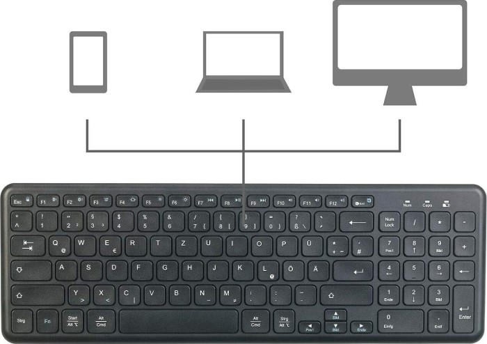 GeneralKeys Clavier sans fil multi-appareils noir, USB/Bluetooth, FR (PX2443)