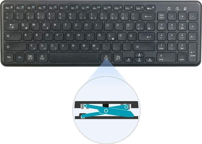 GeneralKeys Clavier sans fil multi-appareils noir, USB/Bluetooth, FR (PX2443)