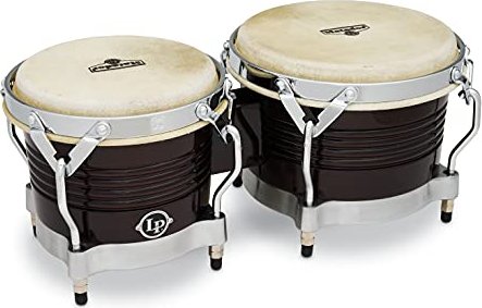 Bongos en bois LP Matador marron foncé/chrome (M201)