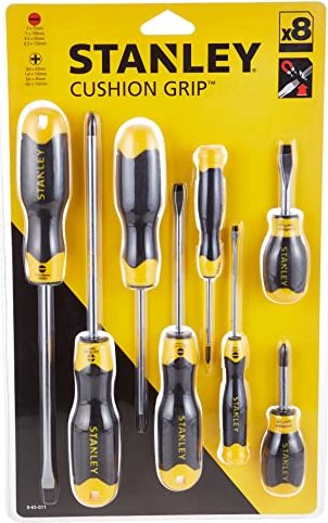 Stanley CushionGrip Jeu de tournevis, 8 pièces (0-65-011)