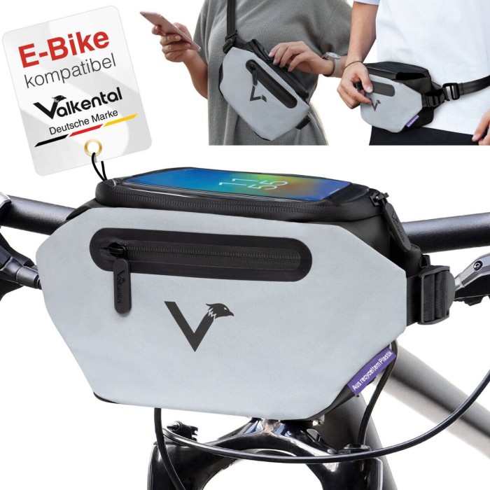 Sacoche de guidon Valkental 3 en 1 City Bag noir